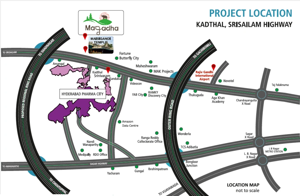 DTCP Approved Land For Sale in Srisailam highway Kadthal near future city  - Magadha